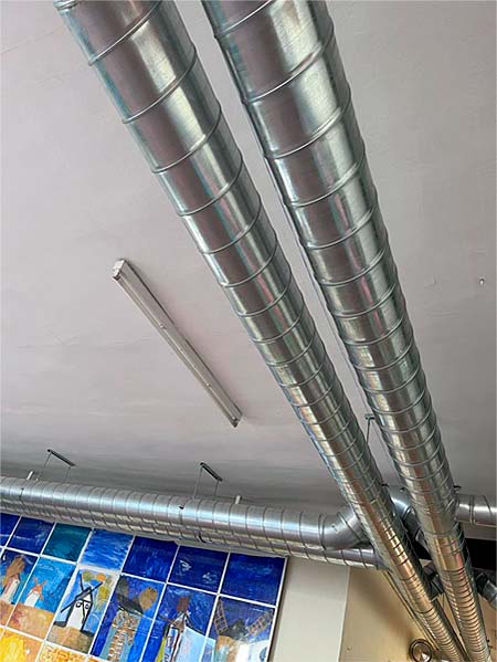 Ventilación, conductos instalados